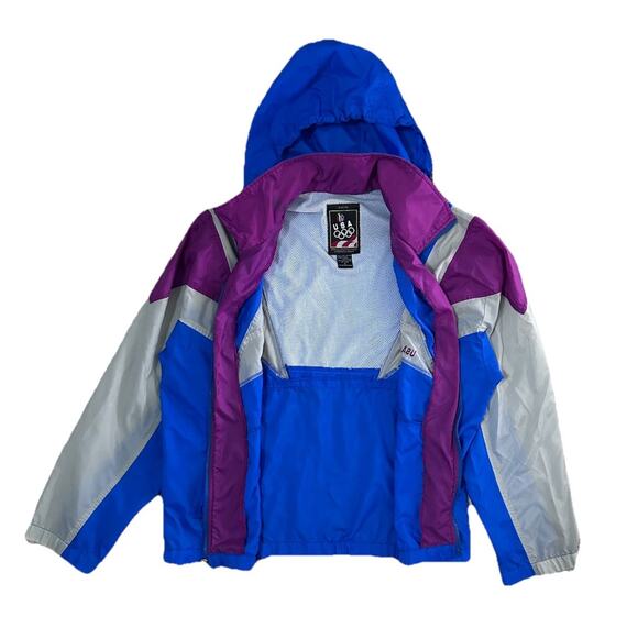 Vintage 90s Olympics USA Windbreaker Full Zip Jacket Retro Sports Size S - Picture 8 of 11